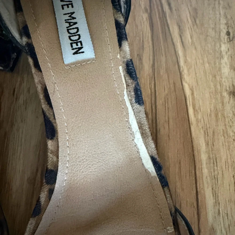 Steve Madden Inca Leopard Print Floral Embroidery Block Heels 9